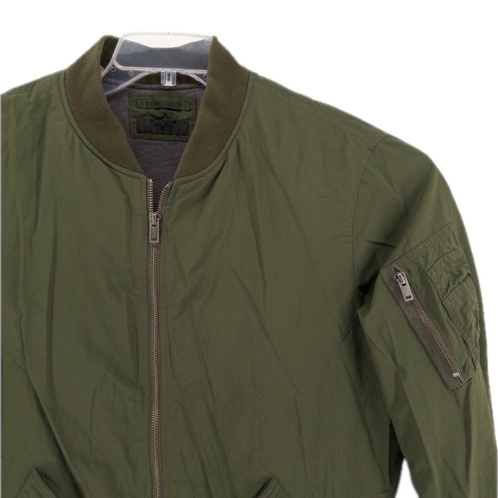 Uniqlo Mens XL Bomber Jacket Olive Green MA-1 Military Utility Flight Blouson